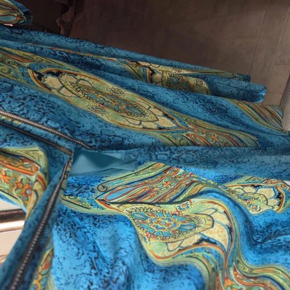 Blue Patterned Long Dress - Picture 5 of 9